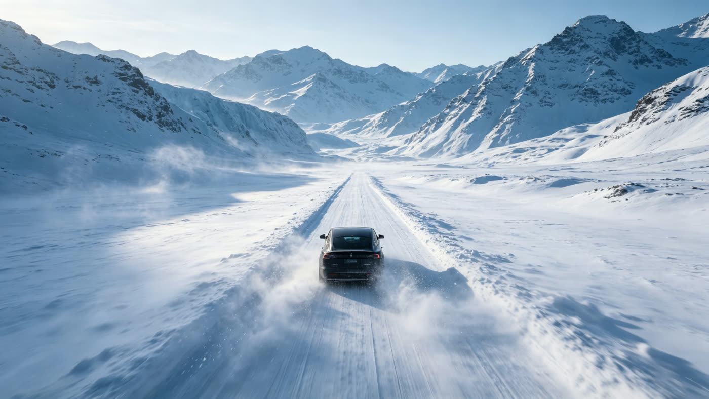 航拍全景：雪谷公路